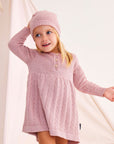 Textured Knit Dress Dusty Pink
