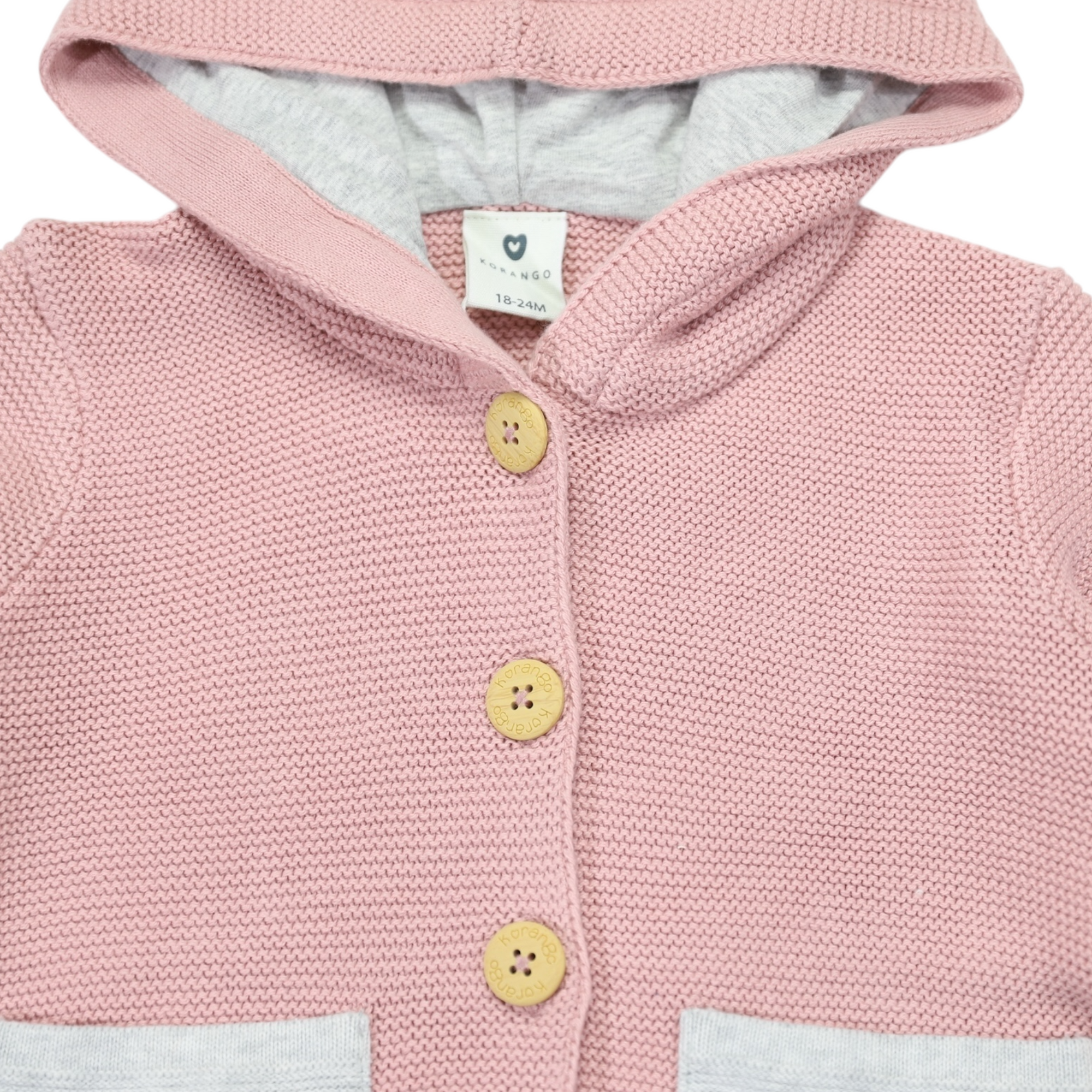 Hooded Knit Jacket Pink