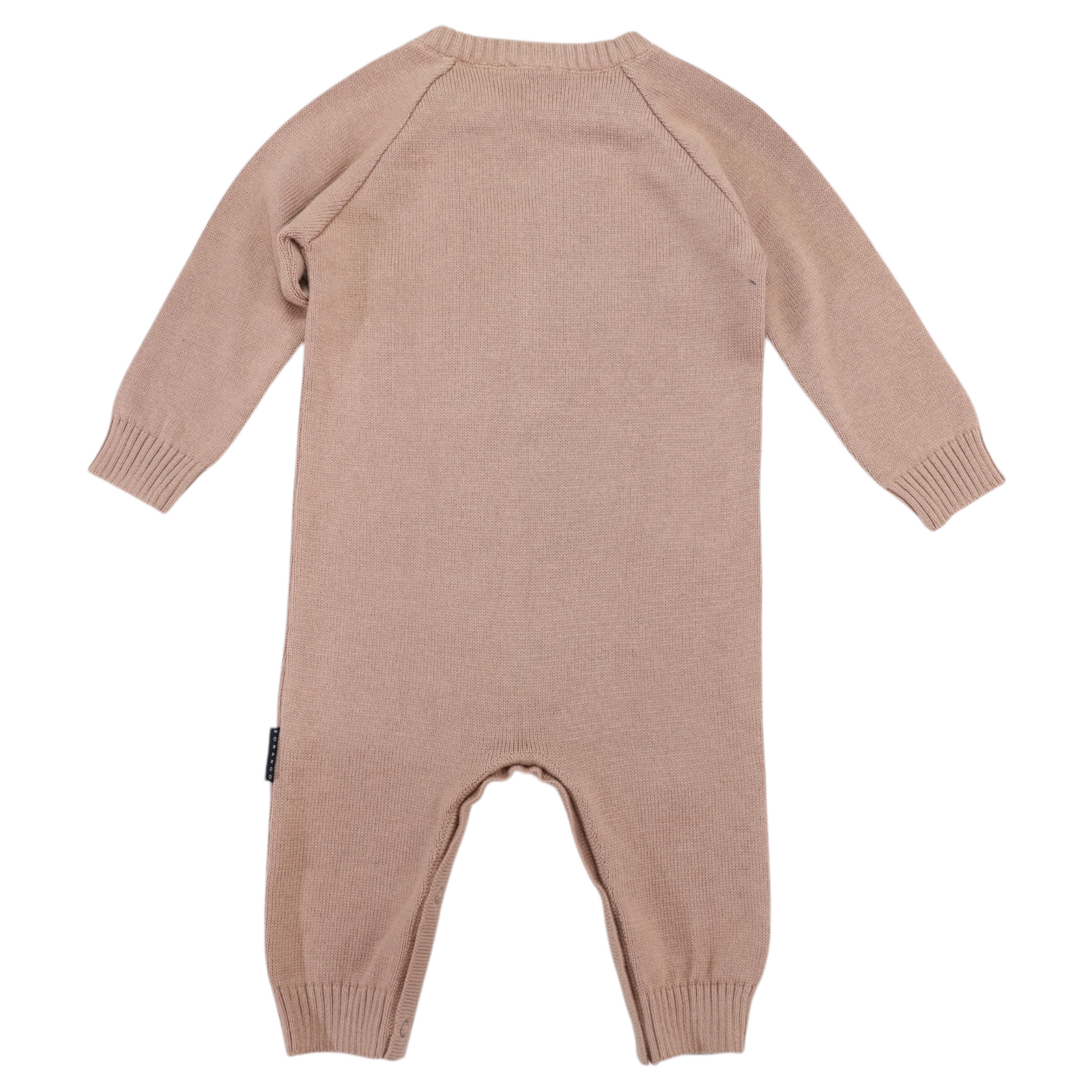 T-REX Embroidered Knit Onesie Chestnut