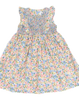 Smocked Floral Dress Yellow Floral