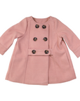 Double Breasted Satin Lined Overcoat Dusty Pink