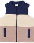 Contrast Knit Vest Brown
