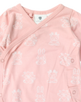 Organic Cotton Long Sleeve Romper Pink Print
