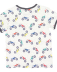 Motor Bike Print Pocket Tee White