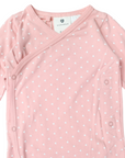 Organic Cotton Long Sleeve Romper Pink Spot