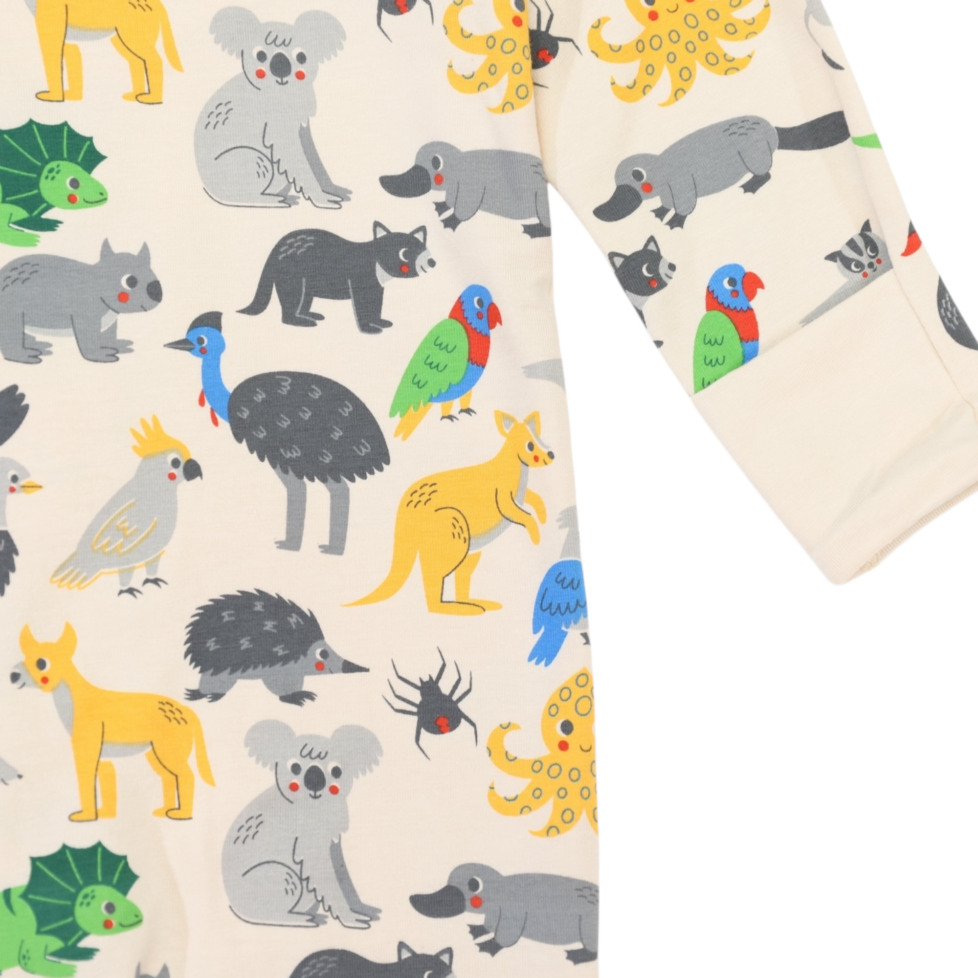 Australian Animal Zip Onesie Beige