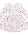 Dancing Unicorn Print Dress Cream
