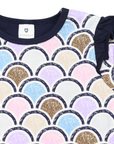 Arch Frill Print Tee Blue