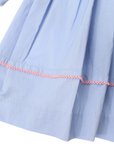 Long Sleeve Smocked Dress Blue Heron