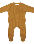 Cable Knit Romper Brown