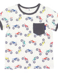 Motor Bike Print Pocket Tee White