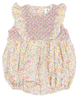 Floral Smocked Sunsuit Yellow Floral