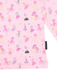 Dancing Unicorn Frill Print Tee Pink