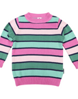 Long Striped Sweater Green