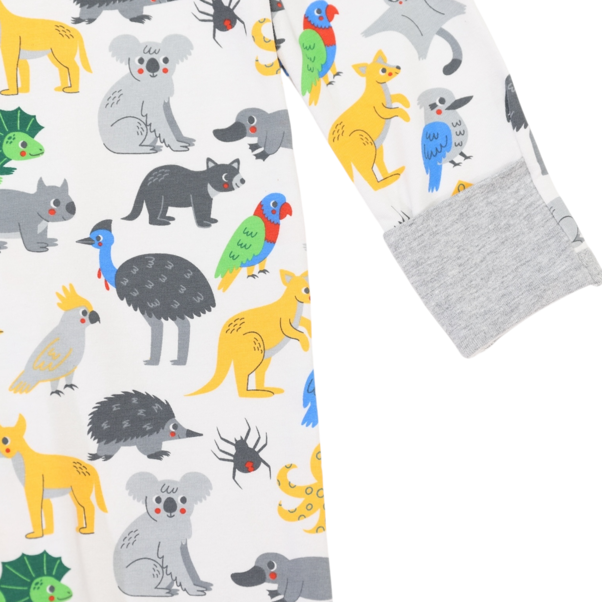 Australian Animal Zip Onesie Grey