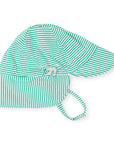 Cotton Legionnaires Sun Hat Green Stripe