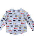 Cars and Trucks Printed Top Blue