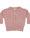 Cable Knit Cardigan Pink