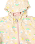 Sunshine & Rainbows Polar Fleece Lined Zip Rain Suit Tapioca