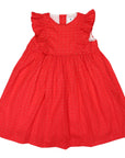 Gold Spot Frill Dress Red