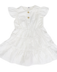 Tiered Cotton Lawn Dress White