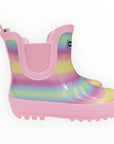 Glitter Rainbow Short Gumboot Pink