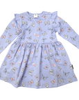 Butterfly Print Long Sleeve Dress Blue Herron