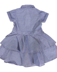 Chambray Tiered Swing Dress Dark
