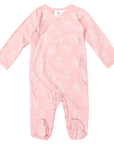 Organic Cotton Long Sleeve Romper Pink Print