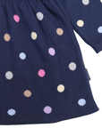 Polkadot Knit Dress Navy