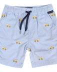 Embroidered Truck Chambray Short Light