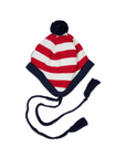 Lined Knit Beanie White Stripe