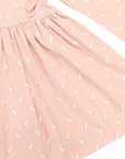 Unicorn Cotton Frill Long Sleeve Dress Dusty Pink