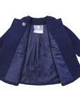 Double Breasted Satin Lined Overcoat Navy