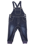 Denim Knit Overalls Dark Denim