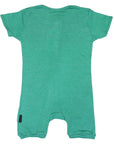 Cotton Modal Short Sleeve Romper with Zip Green