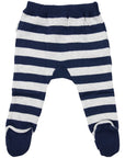Striped Knit Leggings Navy/Grey