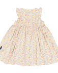 Frill Smocked Dress Yellow Floral