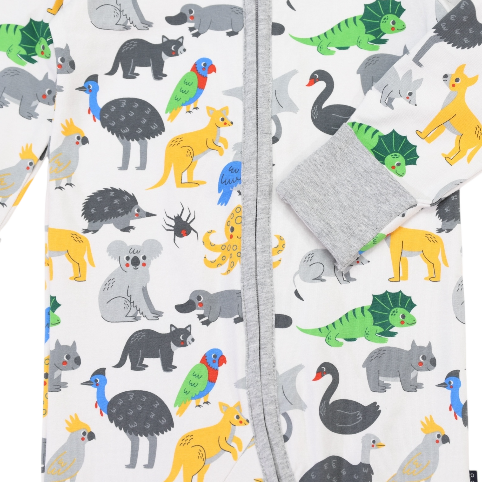 Australian Animal Zip Onesie Grey