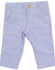 Striped Cotton Twill Pant Blue