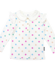 Collared Frill Top Beige