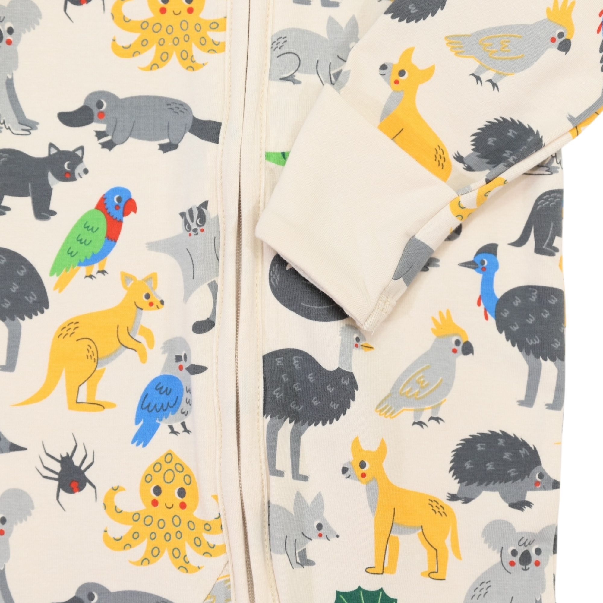Australian Animal Zip Onesie Beige