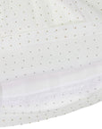 Gold Spot Frill Dress White