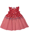 Red Floral Border Print Dress
