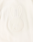 Velour Romper with Bunny Applique White