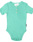 Cotton/Modal Henley Bodysuit Green