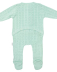 Fine Cable Knit Romper Mint