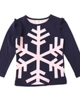 Snowflake Print Top Navy