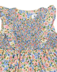 Smocked Floral Dress Yellow Floral