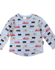 Cars and Trucks Printed Top Blue